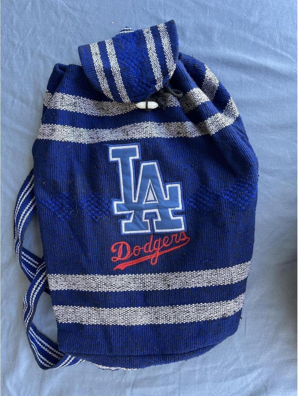 MLB Los Angeles Dodgers Blue Knit Drawstring Backpack